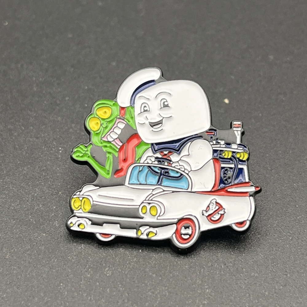 Ghostbusters Stay Puft Marshmallow Man Slimer Ecto-1 Car Lapel Hat‎ Pin